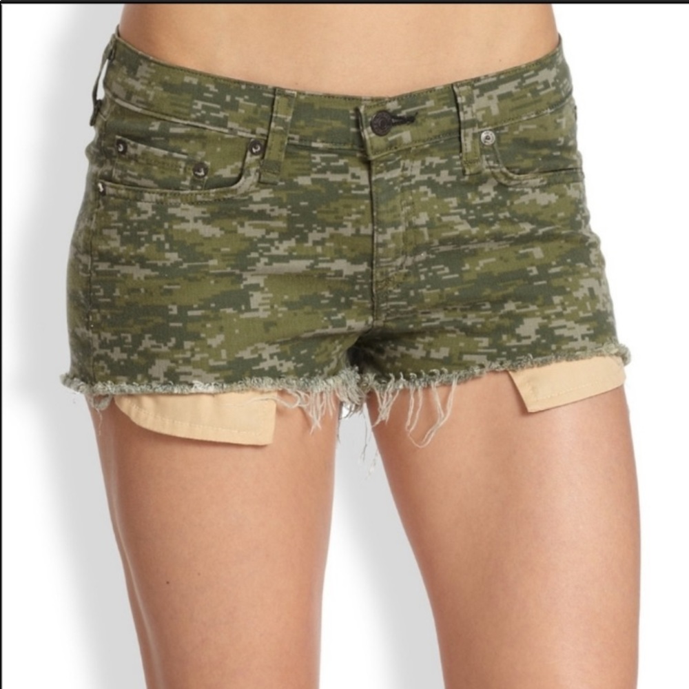 Rag & Bone Camo Denim Shorts size 28 - Picture 8 of 8
